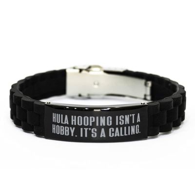 Unique Hula Hooping, Hula Hooping Isn't a Hobby. It's a Calling, Joke Holiday Black Glidelock Clasp Bracelet from Friends