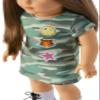 American Girl Truly Me 18-inch Doll #107 with Brown Eyes, Brown Hair, Light-to-Medium Skin, Camo T-shirt Dress, For Ages 6+ view 2