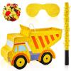 Lewtemi Construction Dump Truck Piata with Blindfold and Bat Confetti Construction Party Supplies Tractor Excavator Piata for Kids Boy Construction Truck Birthday Decor view 1