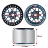 Que-T 2.2inches Beadlock Wheel Rims 45mm Width Wheel Hubs for Axial RBX10 AXI03005 1/10 RC Crawler Car (Titanium Black) view 2