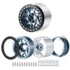 Que-T 2.2inches Beadlock Wheel Rims 45mm Width Wheel Hubs for Axial RBX10 AXI03005 1/10 RC Crawler Car (Titanium Black) view 3