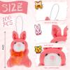 100 Pcs Mini Plush Animals Toy Set Cute Small Stuffed Animal Keychain Assortment for Boys Girls Valentine Carnival Prize Christmas Claw Machine Party Favor Classroom Reward Goodie Fillers, 28 Styles view 2