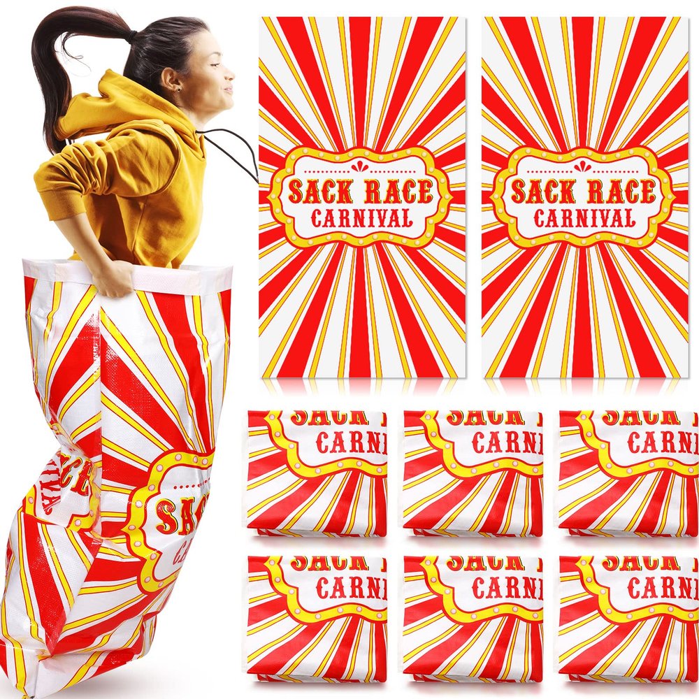 Zhengmy 12 Pcs Large Potato Sack Race Bags 24"x40" Racing Bags for Kids and Adults, Outdoor Lawn Games, Family Reunion, Outdoor Picnic Party, Outside Yard Lawn Easter Carnival Games(null)