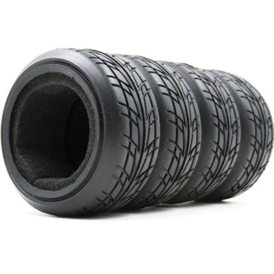 HOBBYSOUL 1/10 On Road Tires Arrows Soft Rubber Tyres Height 65mm fit 1/10 Traxxas HSP Tamiya HPI Kyosho RC On Road Run-flating Car, Pack of 4