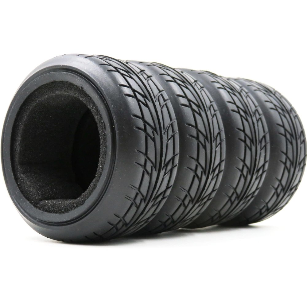 HOBBYSOUL 1/10 On Road Tires Arrows Soft Rubber Tyres Height 65mm fit 1/10 Traxxas HSP Tamiya HPI Kyosho RC On Road Run-flating Car, Pack of 4