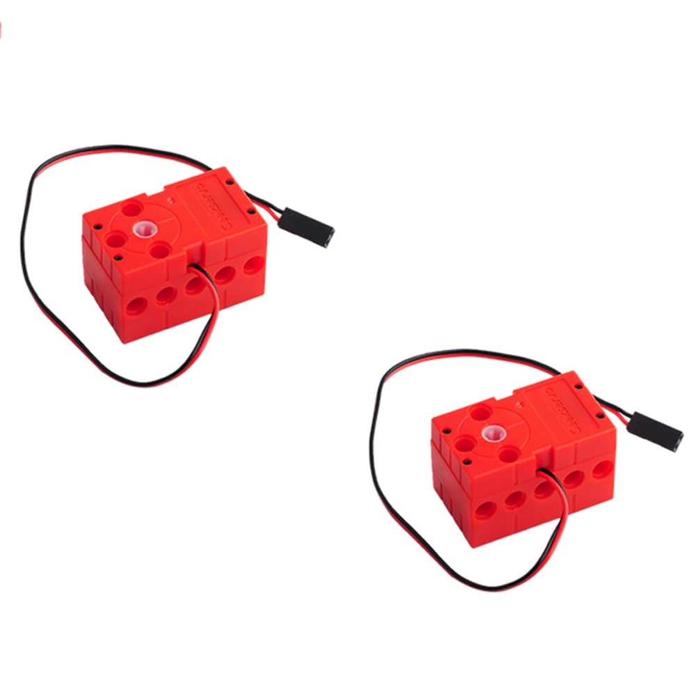 Sparkleiot 2kg 360 Degree Continuous Rotation Programmable Motor Geekservo Dual Output Shaft Compatible with Standard Building Blocks for Microbit Raspberry PiPack of 2pcs