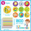 1800 Pcs Science Stickers for Party Favor Stickers Bulk Chocolate Science Decals for Chemistry Laboratory Birthday Theme Party Favors, 9 Styles view 2