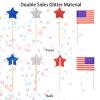 220 Pcs American Flag Patriotic Cupcake Toppers 4th of July Double Sides Glitter Star Cupcake Toppers Cake Toppers Picks Independence Day Cupcake Party Decorations Supplies Favors, Blue Red Silver view 3