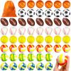 HyDren 96 Pieces Sports Stress Balls Mini Foam Sport Ball Squeeze Toy Include Storage Bag Basketball Football Baseball Soccer Tennis Volleyball for Stress Relief, Relaxation Party Favor for Boys Girls view 1