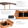 BIRASIL Wood Sandbox with Cover, Sand Box with 2 Bench Seats for Aged 3-8 Years Old, Sand Box for Backyard Garden, Beach Patio Outdoor (Natural Wood, 48 Inch) view 3