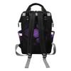 Abstract Football Leaf Purple Diaper Bags Backpack with Name Personalized Baby Bag Nursing Nappy Bag Travel Tote Bag Gifts view 2