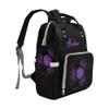 Abstract Football Leaf Purple Diaper Bags Backpack with Name Personalized Baby Bag Nursing Nappy Bag Travel Tote Bag Gifts view 3