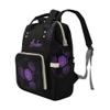 Abstract Football Leaf Purple Diaper Bags Backpack with Name Personalized Baby Bag Nursing Nappy Bag Travel Tote Bag Gifts view 4