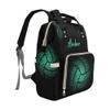 Abstract Volleyball Leaf Green Diaper Bags Backpack with Name Personalized Baby Bag Nursing Nappy Bag Travel Tote Bag Gifts view 3