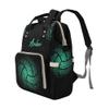 Abstract Volleyball Leaf Green Diaper Bags Backpack with Name Personalized Baby Bag Nursing Nappy Bag Travel Tote Bag Gifts view 4