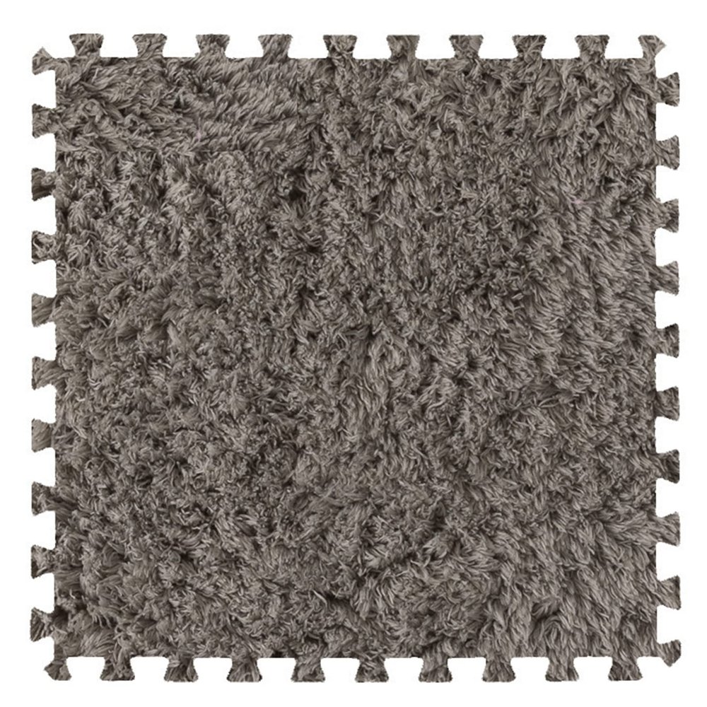 10Pcs Soft Tiles Foam Interlocking Floor Mats,Puzzle Play Mats Splicing Carpet Plush Carpet Area Rug for Playmat Play Room Bedroom Square Floor Tiles,Grey,12X12X0.4In