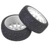 17mm Hex RC Wheels and Tires Set of 2 for 1/8 Scale On Road Racing Car Compatible with Redcat HPI HSP Kyosho 100mm Diameter Rubber (White) view 2