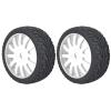17mm Hex RC Wheels and Tires Set of 2 for 1/8 Scale On Road Racing Car Compatible with Redcat HPI HSP Kyosho 100mm Diameter Rubber (White) view 3