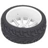 17mm Hex RC Wheels and Tires Set of 2 for 1/8 Scale On Road Racing Car Compatible with Redcat HPI HSP Kyosho 100mm Diameter Rubber (White) view 4