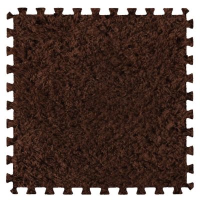 10Pcs Soft Tiles Foam Interlocking Floor Mats,Puzzle Play Mats Splicing Carpet Plush Carpet Area Rug for Playmat Play Room Bedroom Square Floor Tiles,Coffee,24x24x0.4In