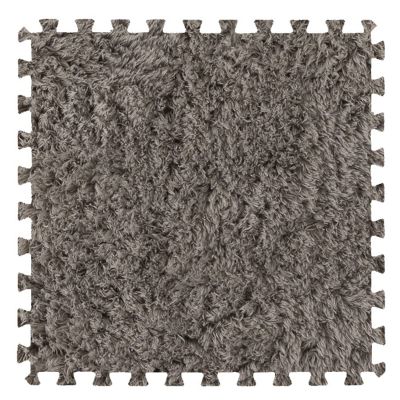 10Pcs Soft Tiles Foam Interlocking Floor Mats,Puzzle Play Mats Splicing Carpet Plush Carpet Area Rug for Playmat Play Room Bedroom Square Floor Tiles,Grey,12X12X0.2In