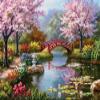 1000 Pieces Jigsaw Puzzle for Adults, Park Cherry Blossom Bridge Wooden Jigsaw Puzzle, Exercise Memory Relieve Stress Game Jigsaw Puzzle Family Activities Decompression Gifts view 1