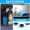 Foldable Dog Pet Bath Pool,Portable Hard Plastic PVC Pet Bathing Tub, Outdoor Collapsible Swimming Pool for Dogs Cats Puppy and Kids,Slip-Resistant Kiddie Pool Paddling Pool,Blue,32 * 8in view 4