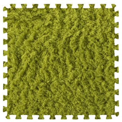 10Pcs Soft Tiles Foam Interlocking Floor Mats,Puzzle Play Mats Splicing Carpet Plush Carpet Area Rug for Playmat Play Room Bedroom Square Floor Tiles,Green,12X12X0.2In