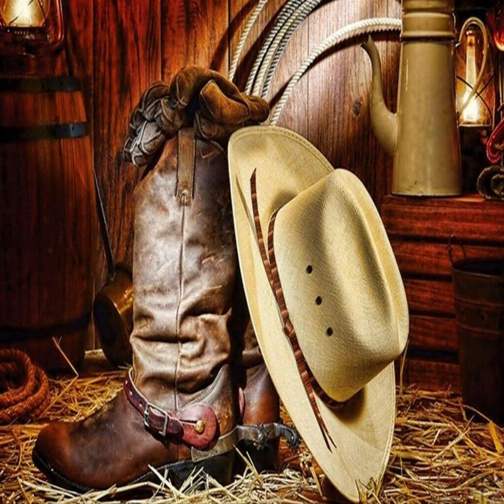 1000 Pieces Jigsaw Puzzle for Adults, Cowboy Boots and Hat Wooden Jigsaw Puzzle, Exercise Memory Relieve Stress Game Jigsaw Puzzle Family Activities Decompression Gifts