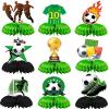 9pcs Soccer Birthday Party Decorations - Honeycomb Centerpieces with 3D Football Theme, Party Supplies for Boys' Kids Birthday Party view 1