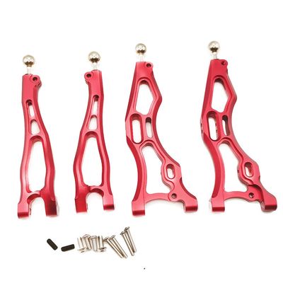 4pcs Alloy Front Lower Upper Suspension Arms w/Pivot Balls for Arrma Kraton 6S BLX Outcast 6S BLX Notorious 6S BLX Talion 6S BLX Upgrades Part (Red)