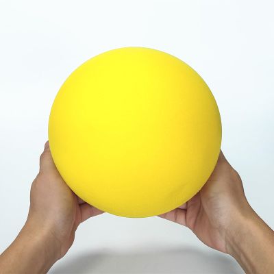 Ganjiang 7 Inches Soft No-Noise Foam Ball Sponge Kickball Dodgeball for Indoor Activity (Yellow Color)