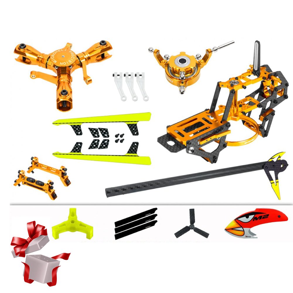 MICROHELI CNC Triple Blades Performance Package (Gold) - OMP Hobby M2 V2 / EXP
