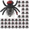 50pcs Mini Plastic Flies: Realistic Little Flies Bugs for Joke Tricking - Halloween Prop Prank for Parties April Fools view 1