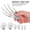 Ciieeo Halloween Skeleton Hand Ornaments 3 Pairs Plastic Fake Skeleton Hands for Haunted House Bar Party Decor and Tricky Props view 3