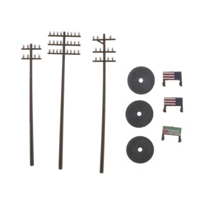 B Baosity 3 Pieces 1/42 O Scale Telephone Poles for Model Train Park Street