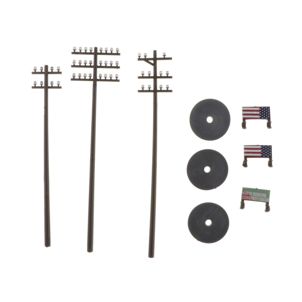 B Baosity 3 Pieces 1/42 O Scale Telephone Poles for Model Train Park Street