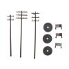 B Baosity 3 Pieces 1/42 O Scale Telephone Poles for Model Train Park Street view 1