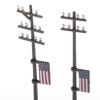 B Baosity 3 Pieces 1/42 O Scale Telephone Poles for Model Train Park Street view 3
