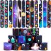 MCPINKY Slap Bracelets, 48PCS Kids Slap Wristbands with UFO Astronaut Space Stars Pattern Snap Bracelets for Party Favor New Year Gifts School Classroom Prize Exchange view 1