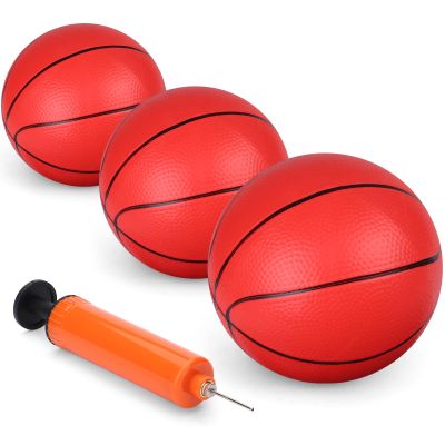 6" Mini Basketball for Mini Basketball Hoop, Small Replacement Ball Toy for Over The Door Hoop, PVC Balls for Kids Toddler, Beach Indoor Outdoor Sport Pool Game Gift Set 3 PCS (with Pump)