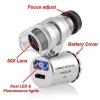 Microscope Accessories Kit Mini 60X Magnifier Microscope Jeweler with LED Light Microscope Slides view 2