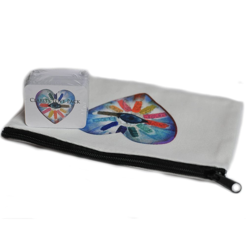 Clarity Love Pack - Fortune Telling Cards - Miniature Clarification Cards -166 Fortunes on Front and Back with Zip Bag