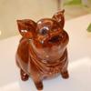 Piggy Bank for Kids,Piggy Bank for Boys Girls and Adult,Money Jar Rosewood Piggy Bank With Key Coin And Paper Money Saving Box Cute Pig Money Bank Wooden Coin Bank For Kids 7x5.9x8.2in Saving Bank (Co view 3