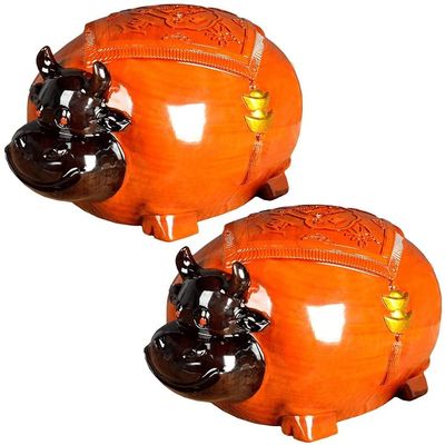 Piggy Bank for Kids,Piggy Bank for Boys Girls and Adult,Money Jar Kid's Coin Bank Wooden Piggy Bank With Key Cute Cow Piggy Bank Made Of Ebony + Rosewood Safe Money Bank For Boy Girl Gift Saving Ban