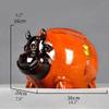 Piggy Bank for Kids,Piggy Bank for Boys Girls and Adult,Money Jar Kid's Coin Bank Wooden Piggy Bank With Key Cute Cow Piggy Bank Made Of Ebony + Rosewood Safe Money Bank For Boy Girl Gift Saving Ban view 2