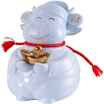 Piggy Bank for Kids,Piggy Bank for Boys Girls and Adult,Decorative Piggy Bank Ceramic Piggy Bank Large Capacity Money Box Children Adult Creative Cute Calf Shape Money Jar Holiday Birthday Gift(Color