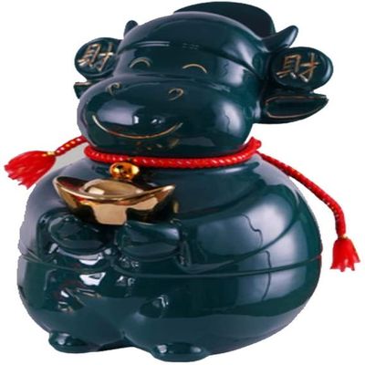 Piggy Bank for Kids,Piggy Bank for Boys Girls and Adult,Decorative Piggy Bank Ceramic Piggy Bank Large Capacity Money Box Children Adult Creative Cute Calf Shape Money Jar Holiday Birthday Gift(Color