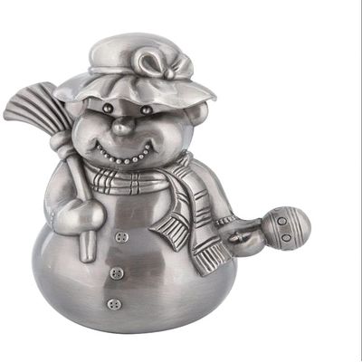 Piggy Bank for Kids,Piggy Bank for Boys Girls and Adult,Decorative Piggy Bank Piggy Bank Cute Snowman Shape Money Jar Zinc Alloy Coin Bank Handmade Metal Money Bank For Kids Boy Girl Adult (silver) mo