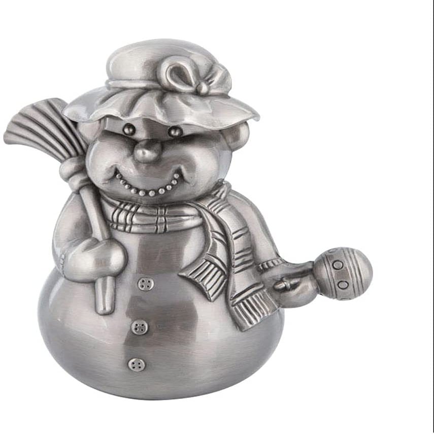 Piggy Bank for Kids,Piggy Bank for Boys Girls and Adult,Decorative Piggy Bank Piggy Bank Cute Snowman Shape Money Jar Zinc Alloy Coin Bank Handmade Metal Money Bank For Kids Boy Girl Adult (silver) mo